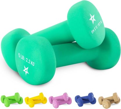 Yes4All Neoprene Coated Dumbbell Hand Weight Sets of 2 - Mul...