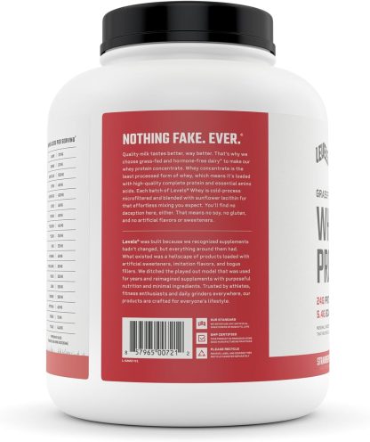Levels Grass Fed Whey Protein Powder, No Artificials, 24G of... - Image 7