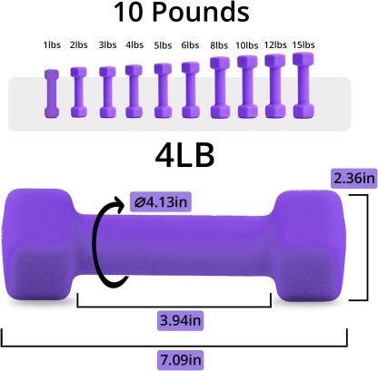 Portzon Weights Dumbbells 10 Colors Options Compatible with ... - Image 2