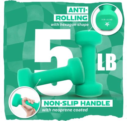 Yes4All Neoprene Coated Dumbbell Hand Weight Sets of 2 - Mul... - Image 3
