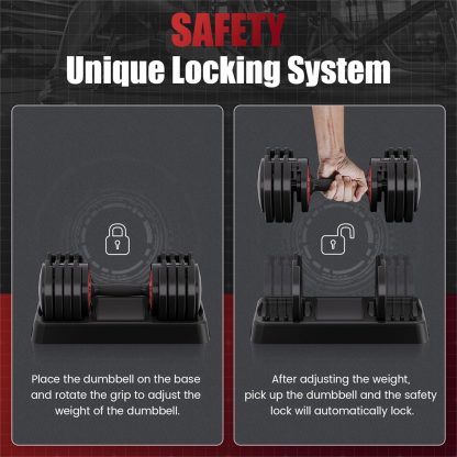 Mangko Adjustable Dumbbell 55LB Single Dumbbell 5 Weight Opt... - Image 6