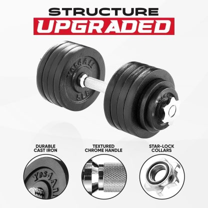 Yes4All Adjustable Dumbbell Set with Weight Plates/Connector... - Image 3
