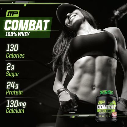 MusclePharm Combat 100% Whey Protein Powder, Strawberry Crea... - Image 5
