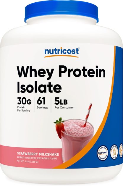 Nutricost Whey Protein Isolate (Strawberry Milkshake) 5LBS