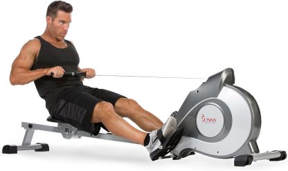 Sunny Health & Fitness Magnetic Rowing Machine with 53.4" Ex...