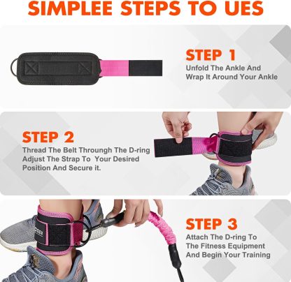 Ankle Resistance Bands with Cuffs, Ankle Bands for Working O... - Image 7