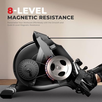 Sunny Health & Fitness Magnetic Rowing Machine with 53.4" Ex... - Image 3
