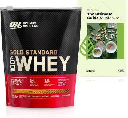 Optimum Nutrition Gold 100% Whey, Chocolate Peanut Butter, P...