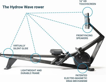 Hydrow Wave Rowing Machine with 16" HD Touchscreen & Speaker... - Image 9