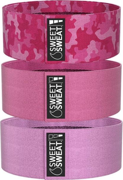 Sweet Sweat Hip Bands and Resistance Set with 3 Levels of Re...