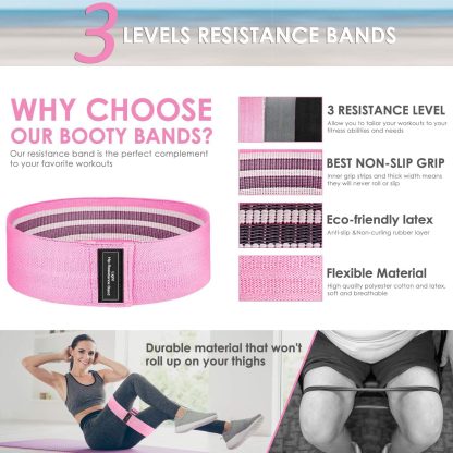 Resistance Bands for Legs and Butt, Fabric Exercise Bands Se... - Image 3