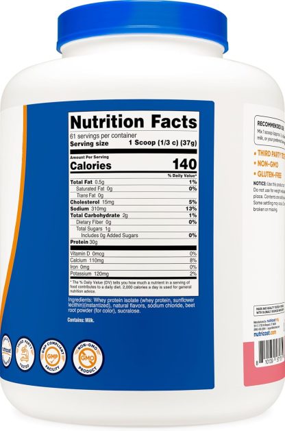 Nutricost Whey Protein Isolate (Strawberry Milkshake) 5LBS - Image 4