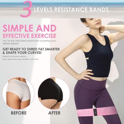 Resistance Bands for Legs and Butt, Fabric Exercise Bands Se... - Image 4
