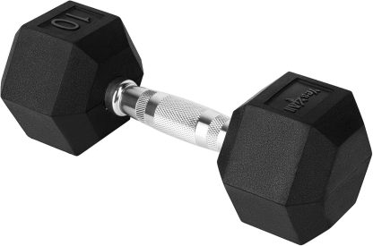 Yes4All Chrome Grip Encased Hex Dumbbells – Hand Weights Wit...