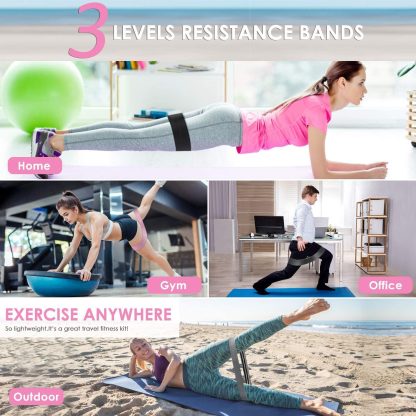 3 Levels Fabric Resistance Bands Set, Booty Bands for Workin... - Image 6