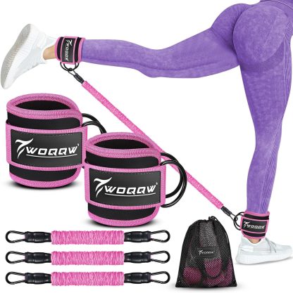 Ankle Resistance Bands with Cuffs, Ankle Bands for Working O...