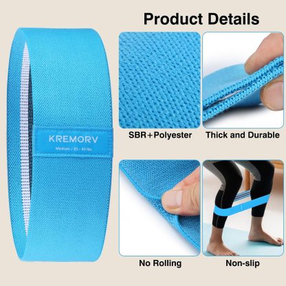 Hip Resistance Bands Exercise Workout Bands Non Slip Cloth H... - Image 3