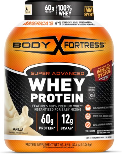 Body Fortress Super Advanced Whey Protein Powder, Vanilla, 6...