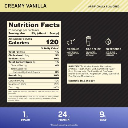 Optimum Nutrition Gold Standard 100% Micellar Casein Protein... - Image 3