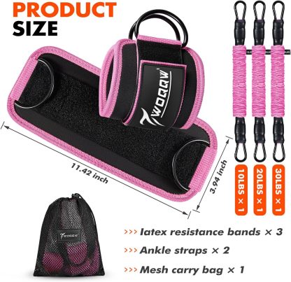 Ankle Resistance Bands with Cuffs, Ankle Bands for Working O... - Image 5