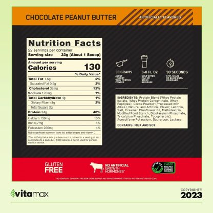 Optimum Nutrition Gold 100% Whey, Chocolate Peanut Butter, P... - Image 3