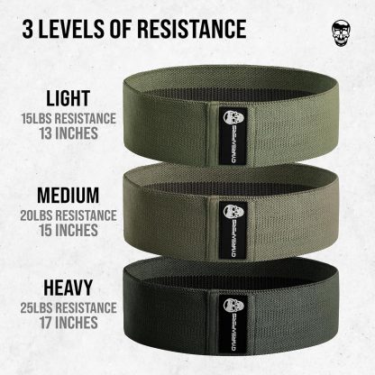 Hip Bands for Booty Workouts | Non Slip Fabric Band Set with... - Image 3