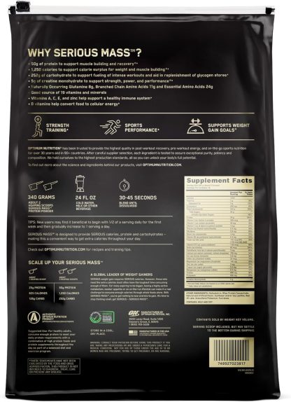 Serious Mass Strawberry Weight Gain Protein Powder | 12 lbs - Image 2