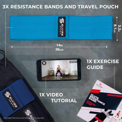 ELVIRE Fabric Resistance Bands for Working Out | Exercise Ba... - Image 4