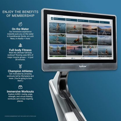 Hydrow Pro Rowing Machine with Immersive 22" HD Rotating Scr... - Image 4