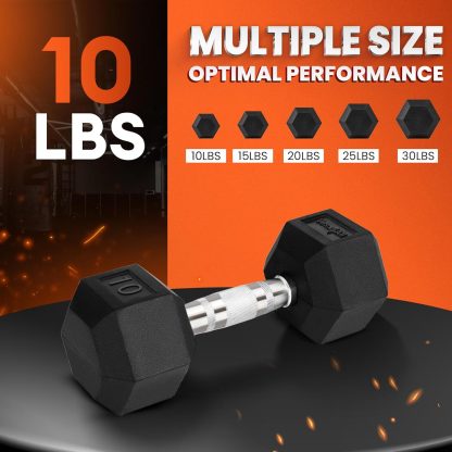 Yes4All Chrome Grip Encased Hex Dumbbells – Hand Weights Wit... - Image 3