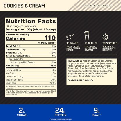 Optimum Nutrition Gold Standard 100% Micellar Casein Protein... - Image 3