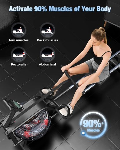 YOSUDA Magnetic/Water Rowing Machine 350 LB Weight Capacity ... - Image 3