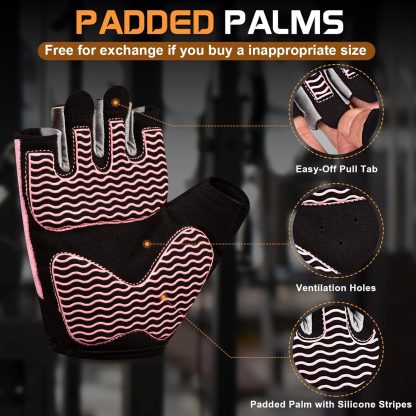 sunnex Gym Gloves, Workout Gloves, Fingerless Gloves for Wei... - Image 2
