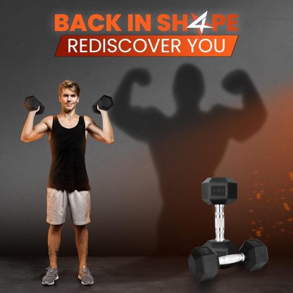 Yes4All Chrome Grip Encased Hex Dumbbells – Hand Weights Wit... - Image 5