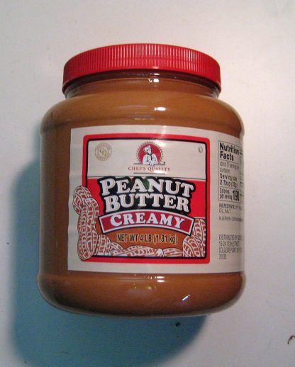 Chef's Quality Creamy Peanut Butter BULK 4lb Tub.