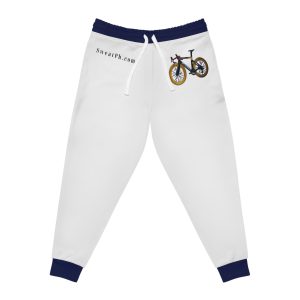 White with Blue Athletic Joggers (AOP)