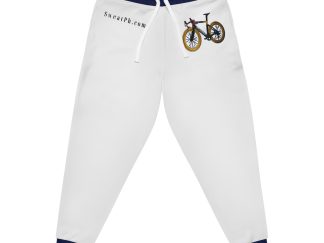 White with Blue Athletic Joggers (AOP)