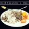 Beef Shoulder with rice: 800cal | 60g protein