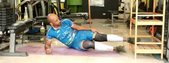 Lying side inner thigh knee tuck