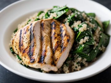 Grilled Chicken with Quinoa and Spinach